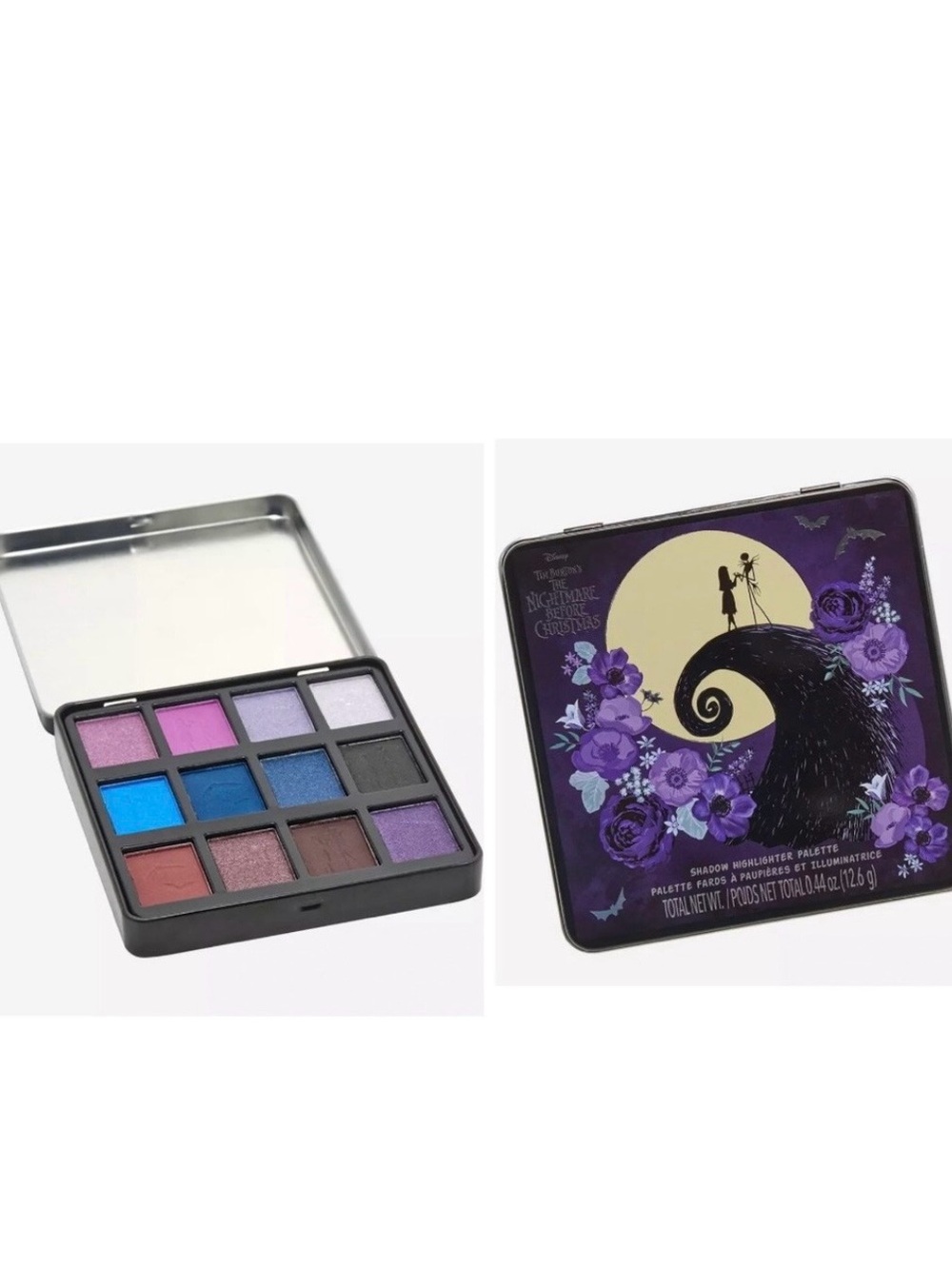 Nightmare before Christmas eyeshadow and highlighter palette